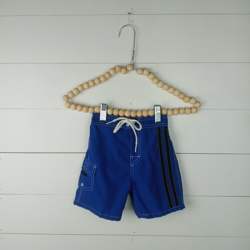 Polo Ralph Lauren boys size 12 mos royal and navy blue stripe swim trunks